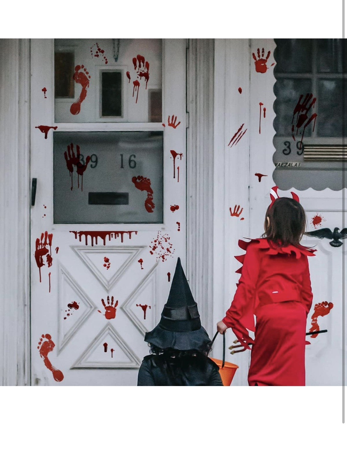 12 sheets of Bloody Handprint Footprint Window Stickers Wall Stickers /Halloween