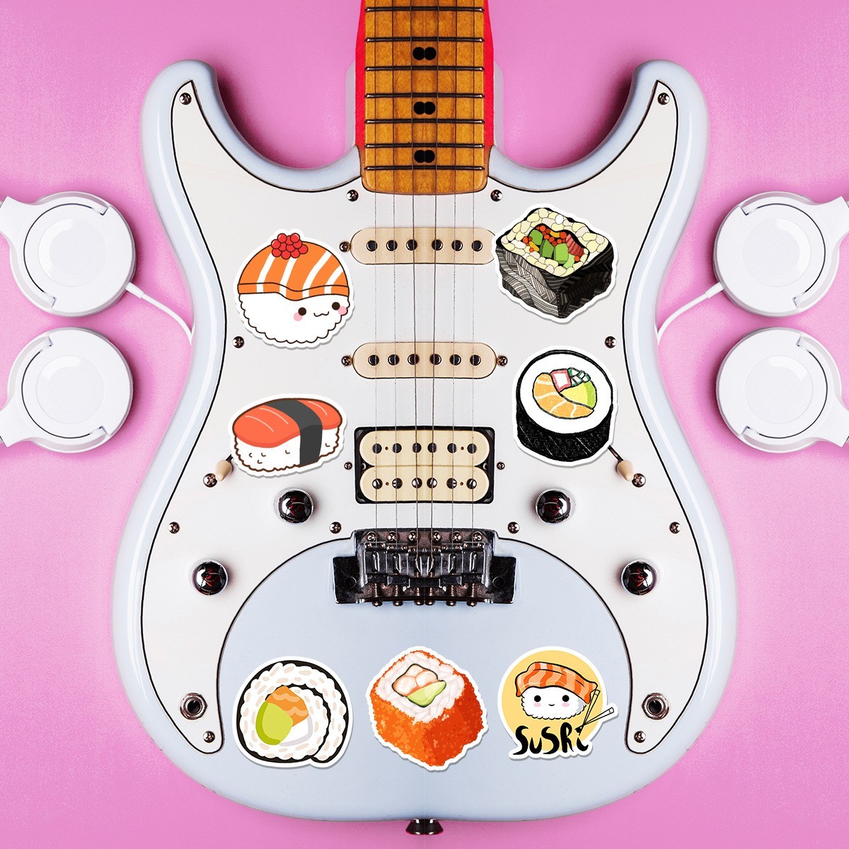 50pcs Waterproof Vinyl Stickers Sushi Japanese Food Luggage Phone Laptop Car