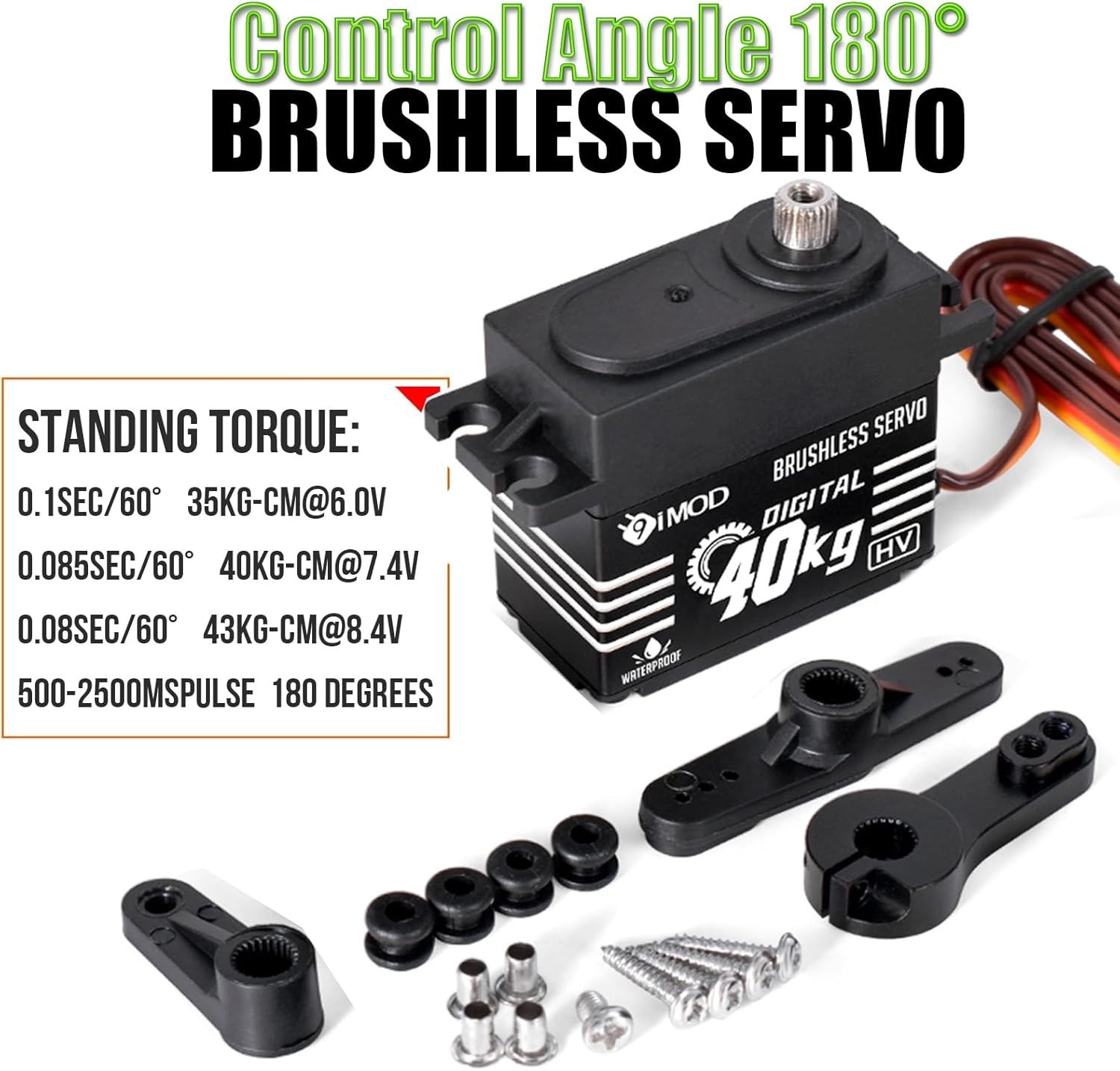 1/10 RC Servo Upgrade 40KG High Torque Fast Steering Servo Waterproof Brushle…