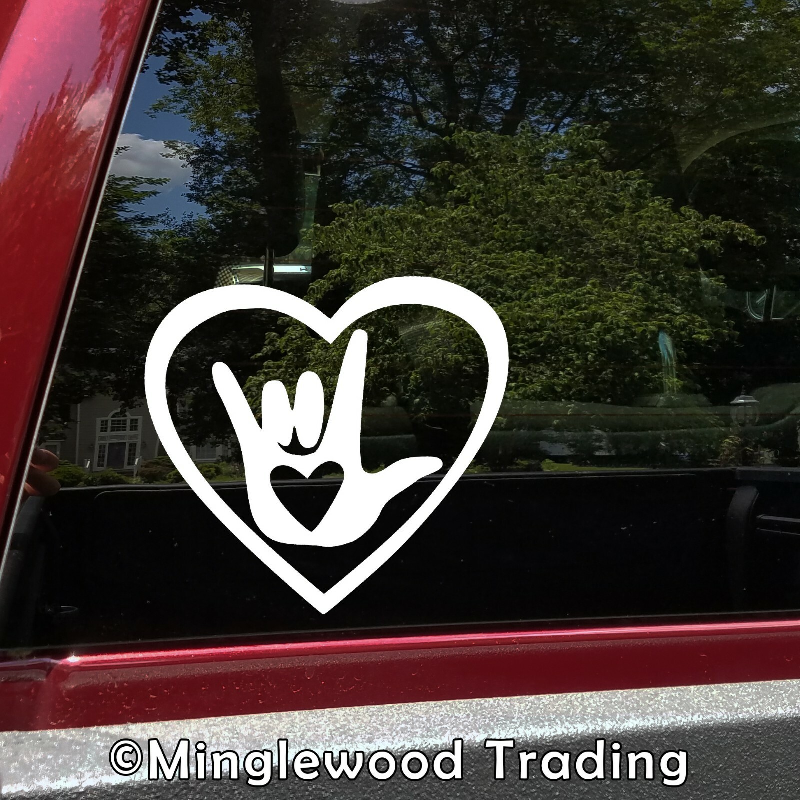I LOVE YOU Vinyl Sticker – Sign Language Heart ASL – Die Cut Decal