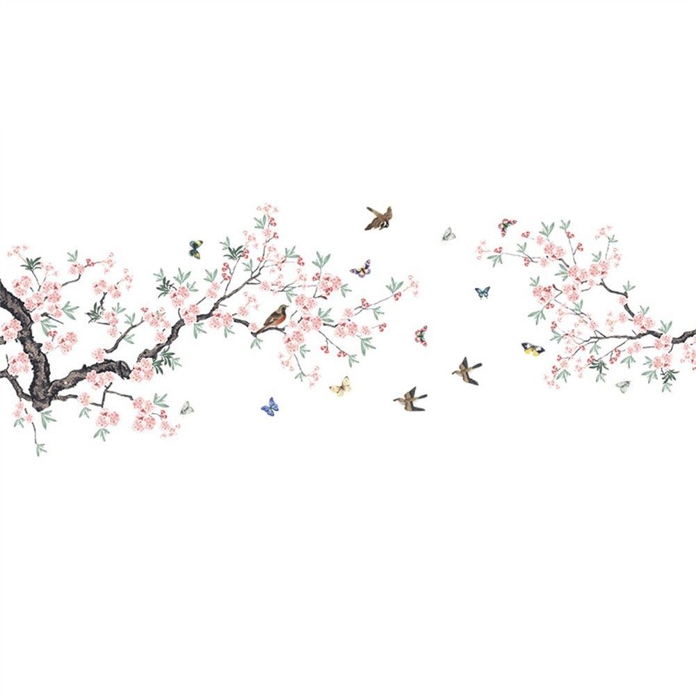 Easy To Apply Bedroom Living Room Branch Bird Stickers Bedroom Wall Stickers