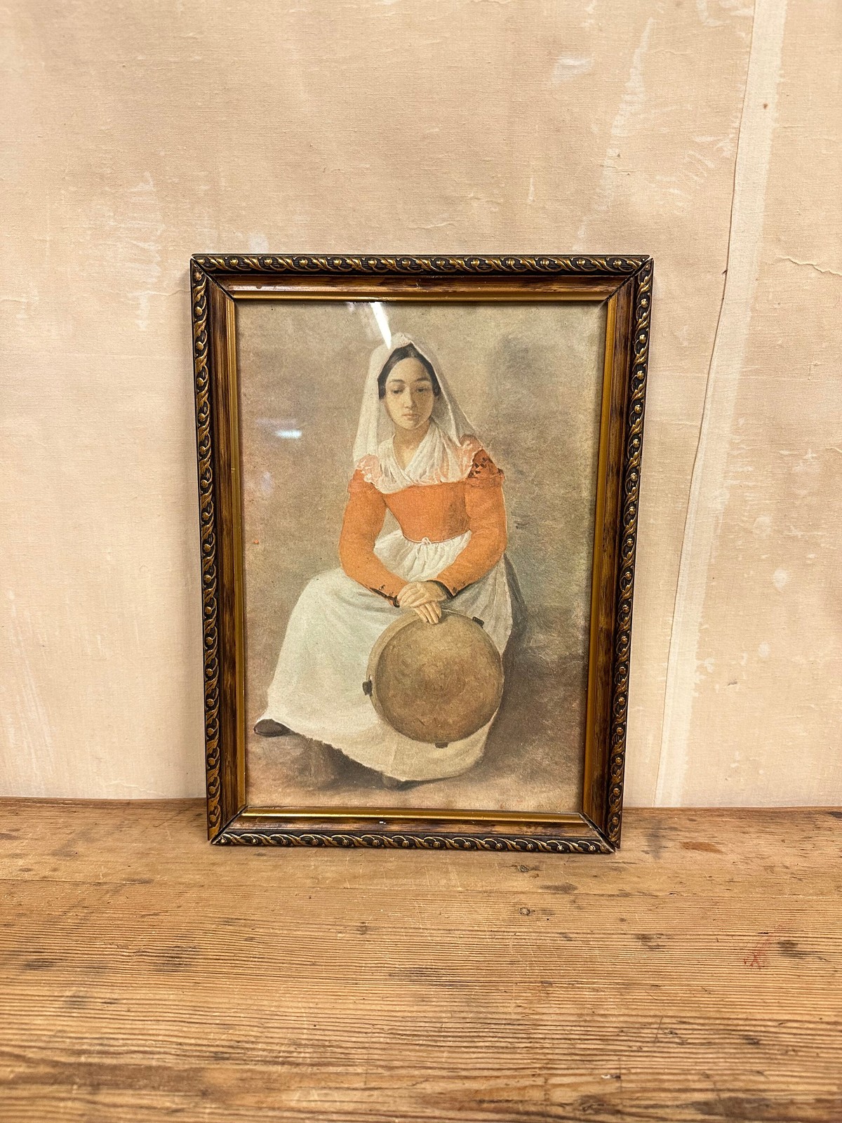 Vintage-inspired Copy Print of Adolph Tidemand's Annunziata with 1920s Frame