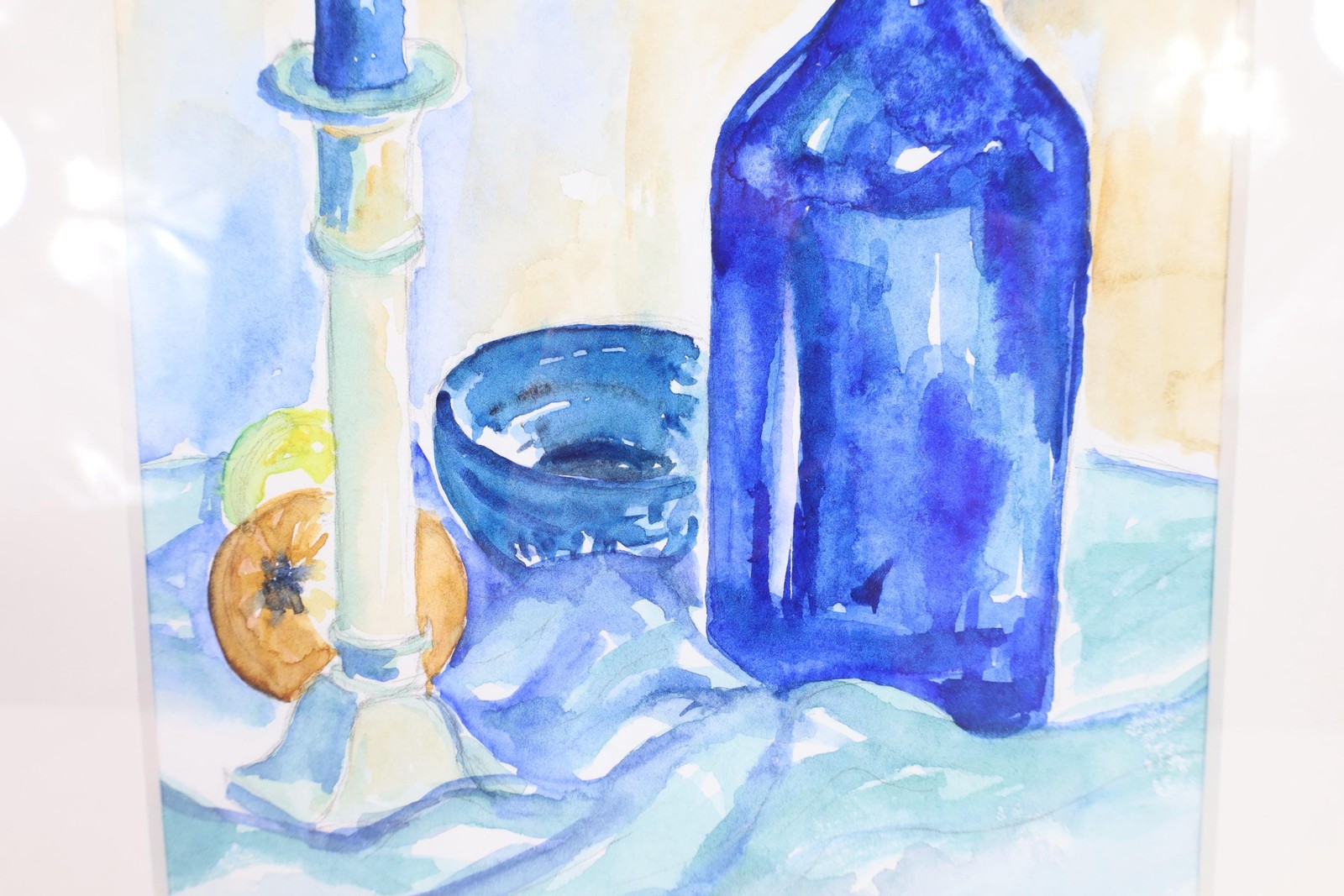 Original Norwegian Water Painting by Astrid 1999 – Vibrant Nordic Artwork with