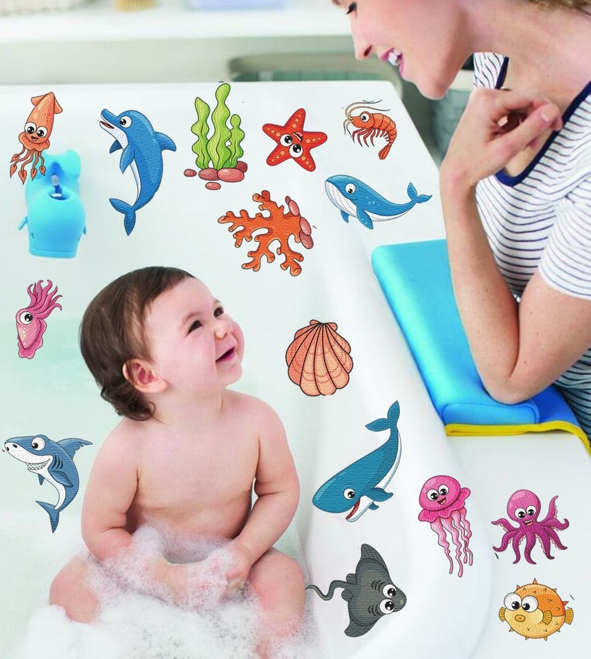 Non Slip Bathtub Stickers, Under The Sea Ocean Wall Decals Bedroom Bathroom Baby