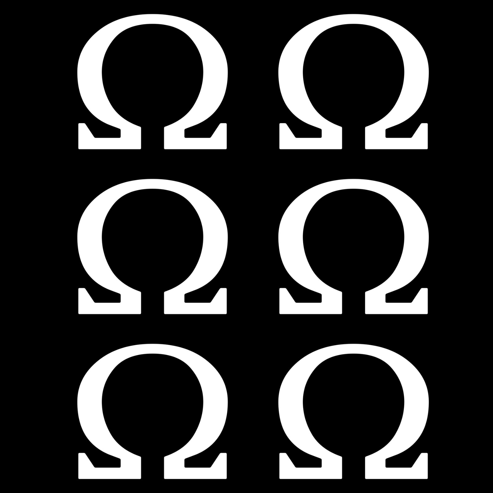6 Pack Greek Omega Symbol Vinyl Sticker – Decals for Indoor & Outdoor Use