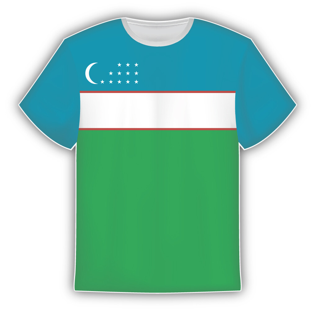 Uzbekistan Flag Sticker In The Form Of T Shirt Vinyl Sticker Decal