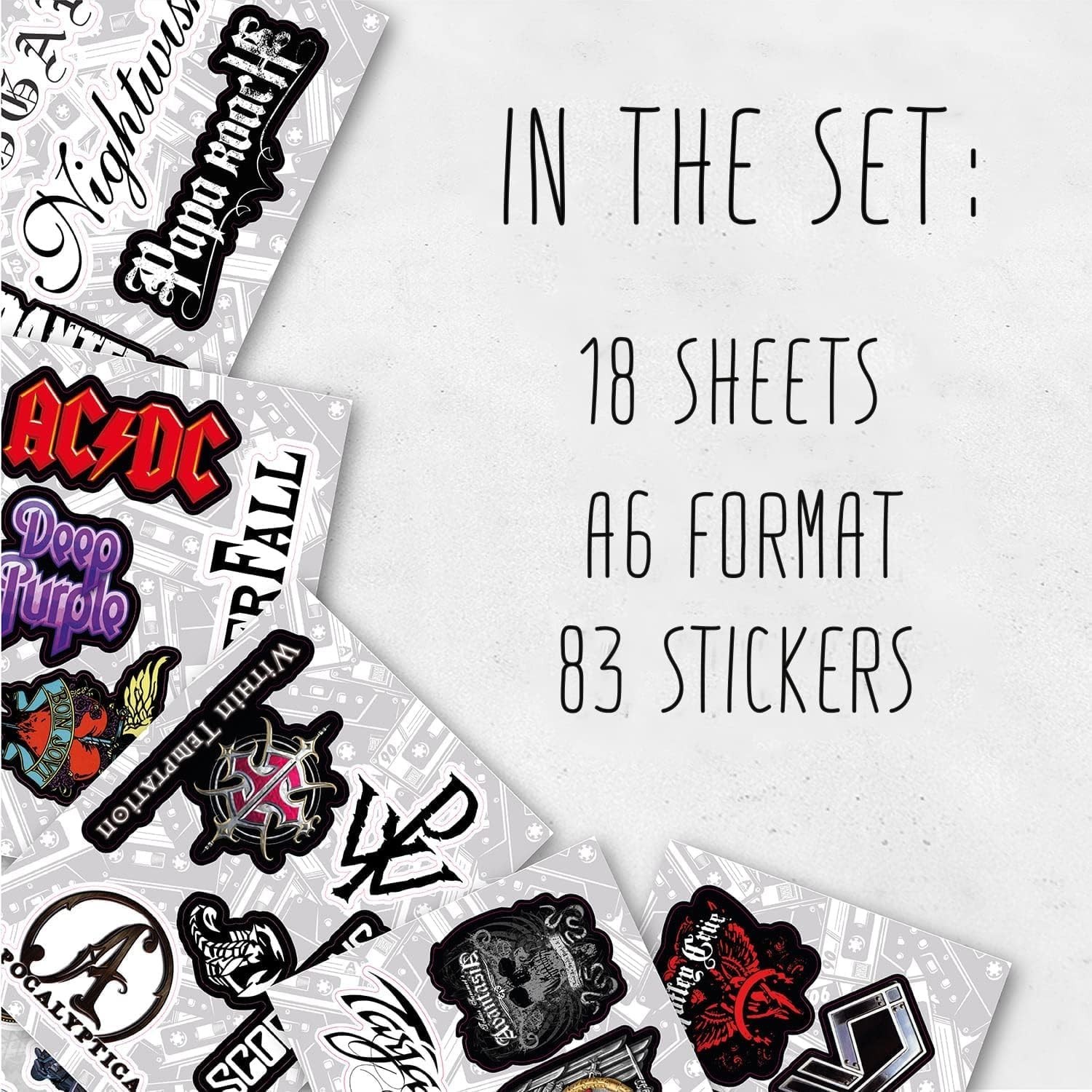BulbaCraft Heavy Metal Rock Band Sticker Pack Vinyl Decals for Men Women 100 pc