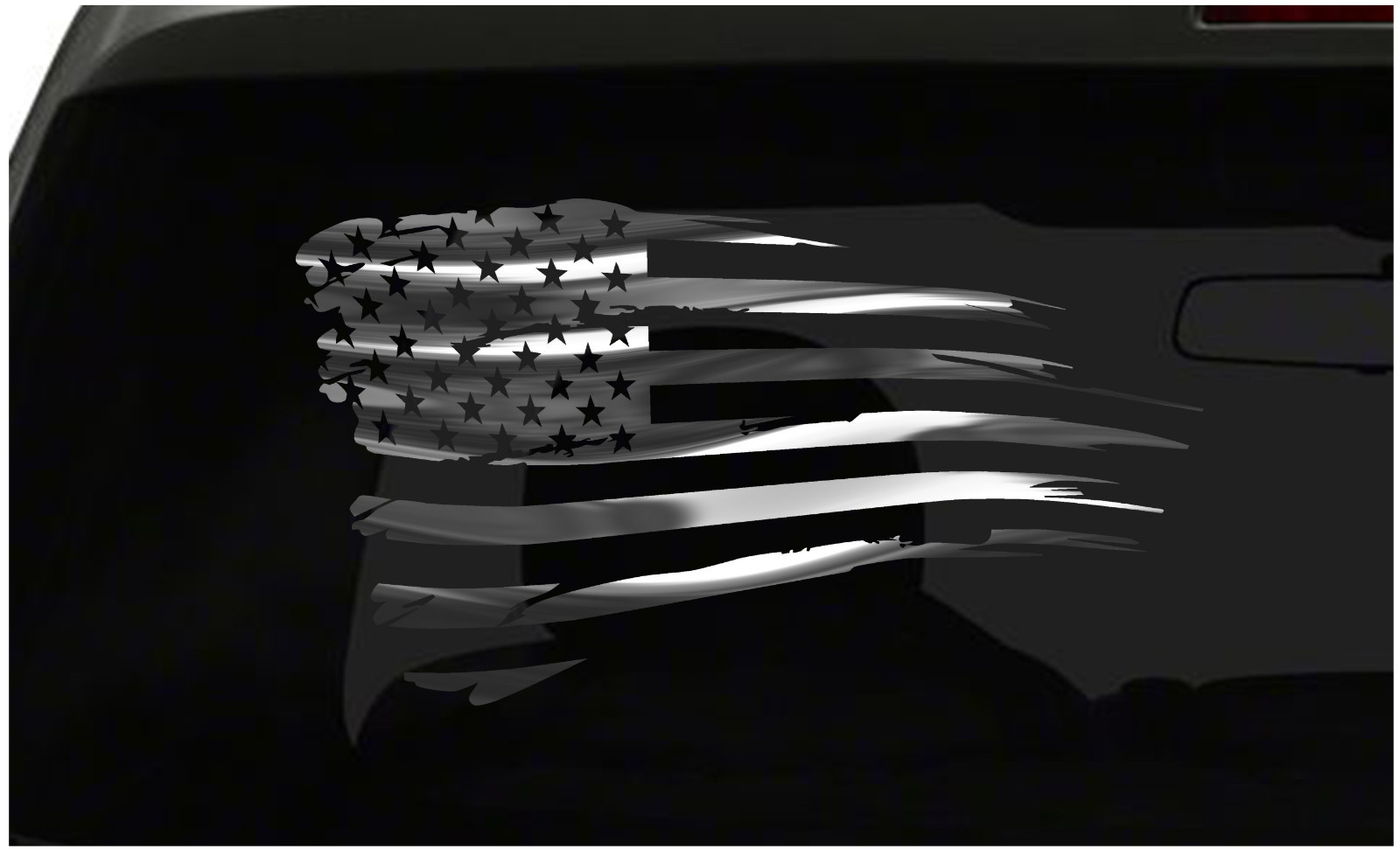 American Flag Sticker US Flag Patriotic S2ex all chrome and regular vinyl colors