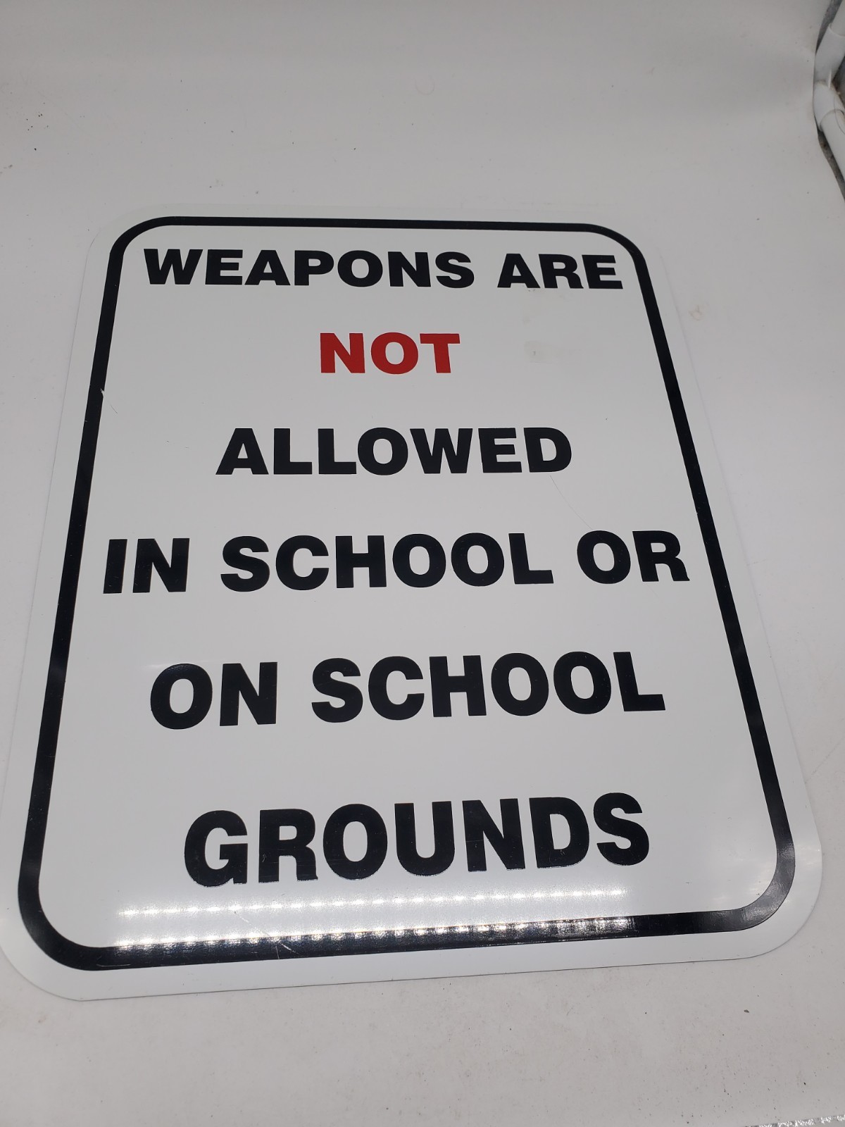 N18 No Weapons Allowed on School Property Safety Sign Sticker metal