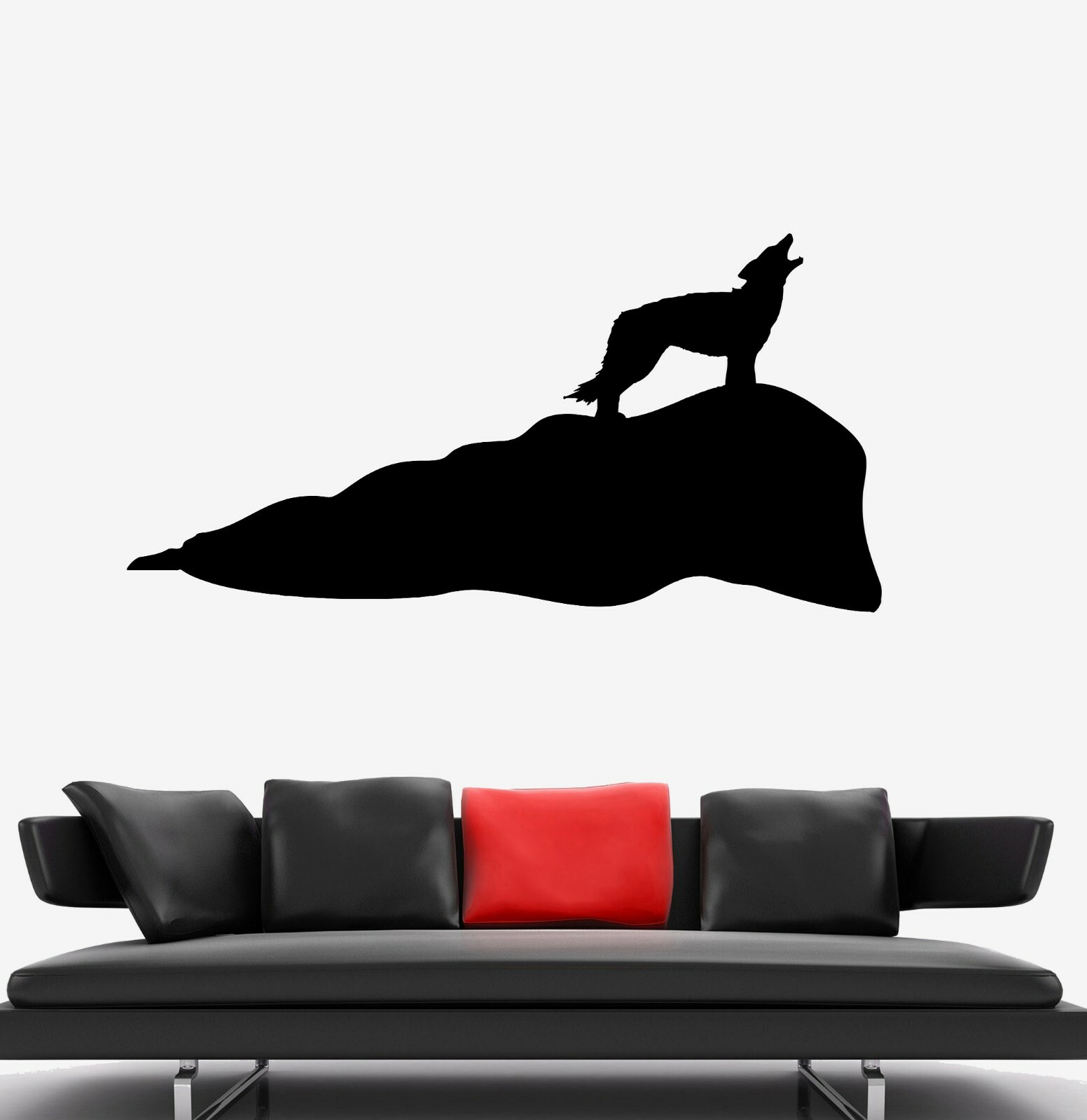 Wall Decal Wolf Howl Animal Wild Shadow Nature Vinyl Sticker (ed1770)