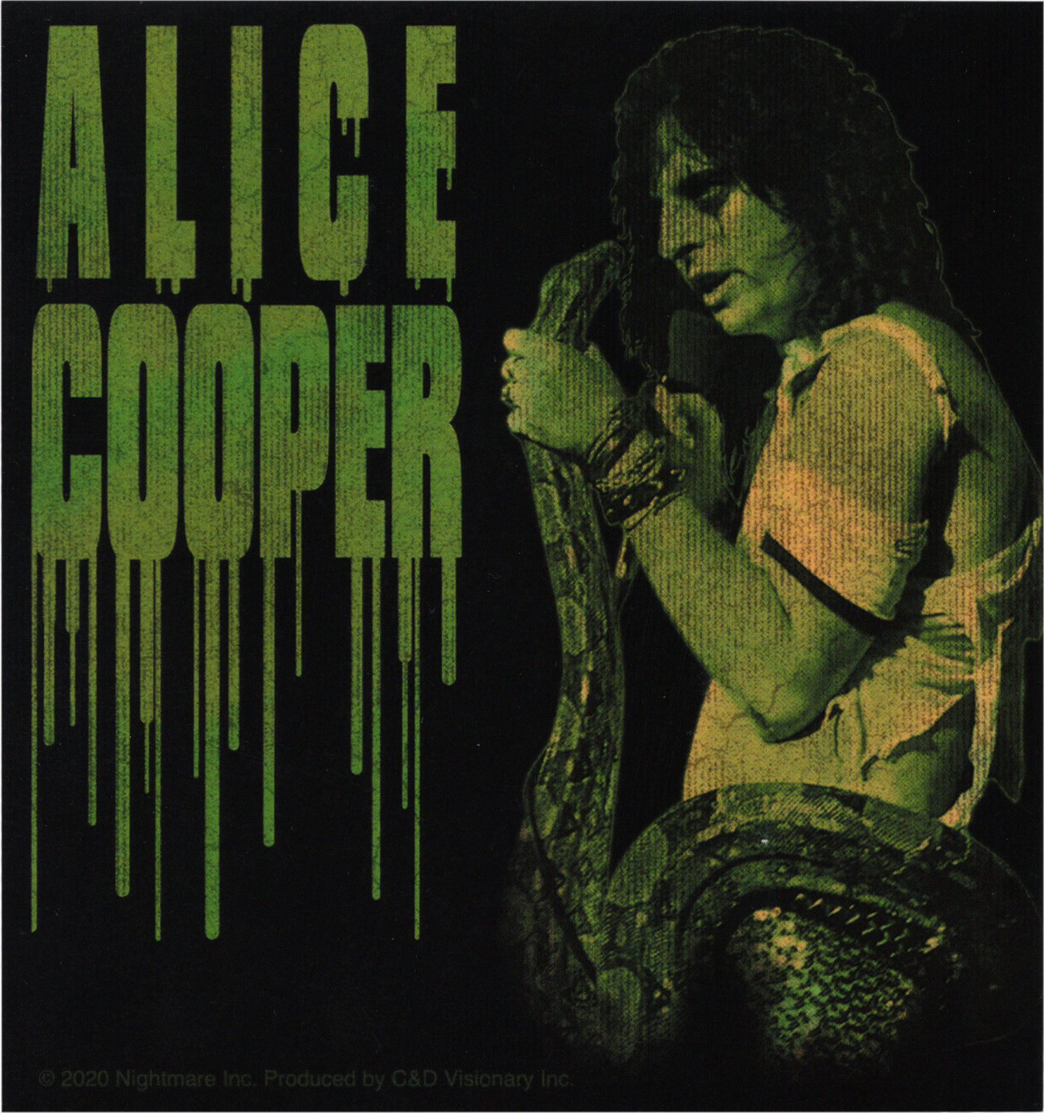 Sticker – Alice Cooper Holding Snake 1970s Rock Music Band 4.25" Decal #5760 New