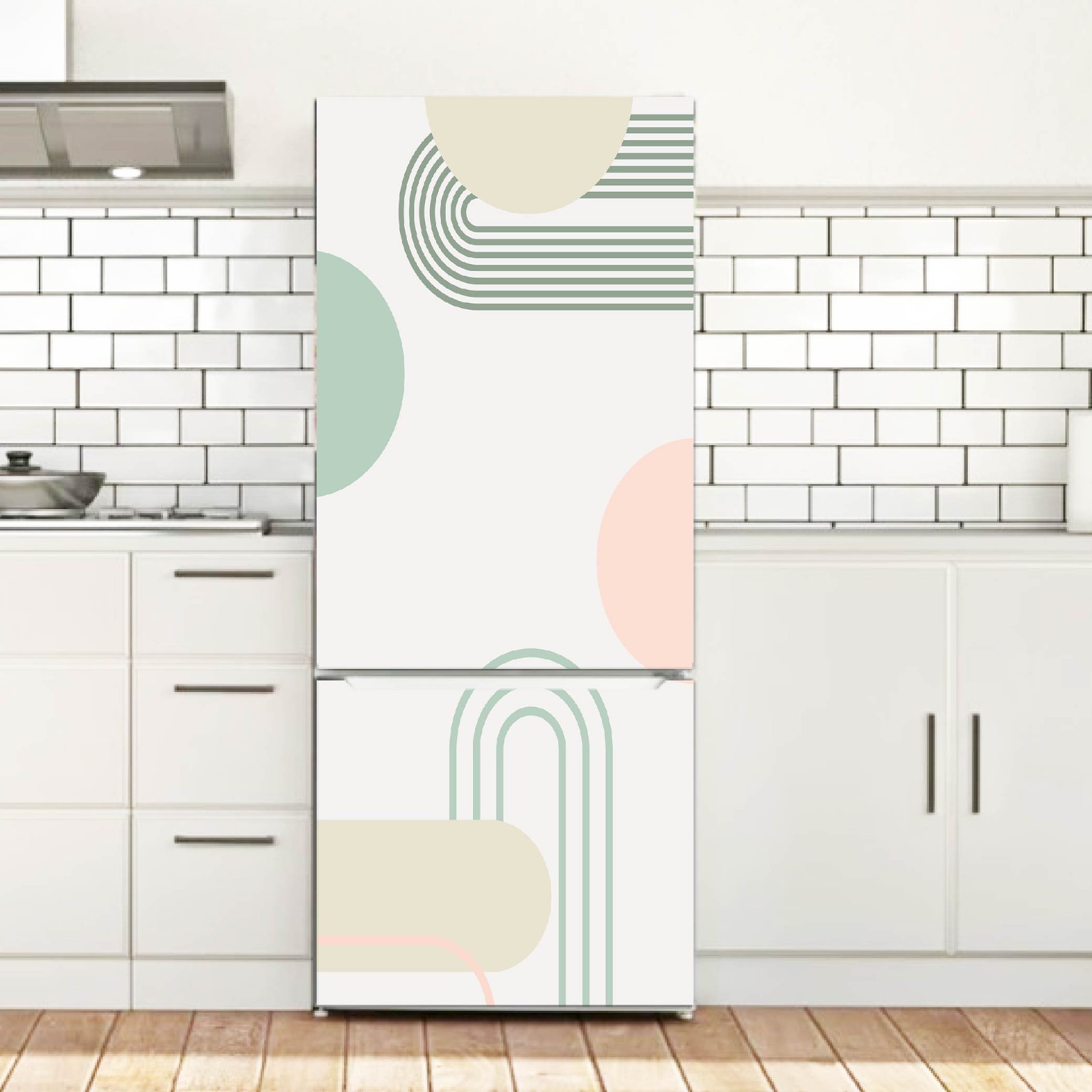 Geometric Design Fridge Wrap Refrigerator Decal