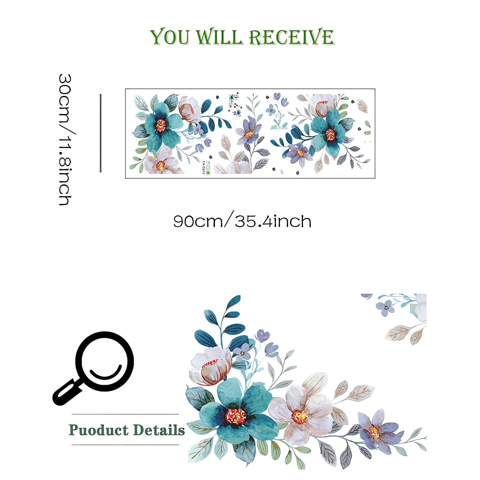 Blue-Green Daisy Gerbera Flower Wall Stickers, sacinora Chrysanthemum Peony F…