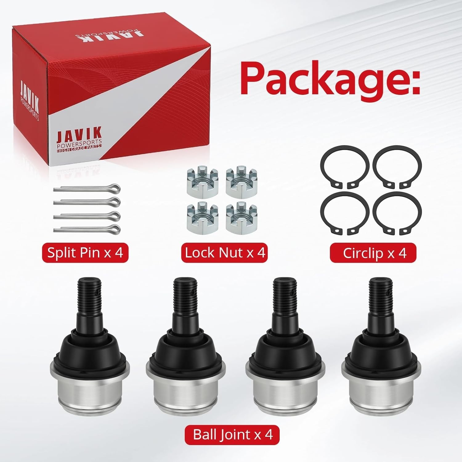 Upper & Lower Ball Joint Kit for Honda FourTrax 300 Foreman 400 TRX300 TRX400 4P