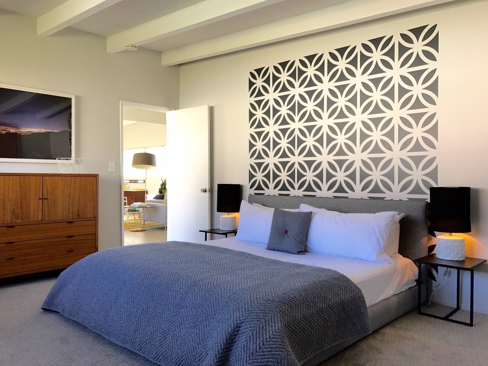 Mid Century Modern Wall Art, Retro Wall Decal, Geometric Wall Decals