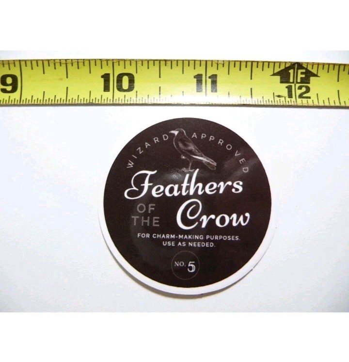 FEATHERS OF THE CROW SMALL STICKER DECAL WITCHCRAFT POTION SPELL WITCH GOTH