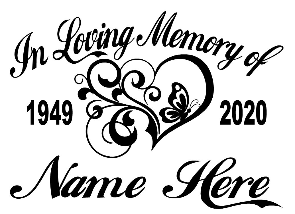 In Loving Memory Decal Heart Flower Butterfly Floral Car Window Vinyl Sticker 06