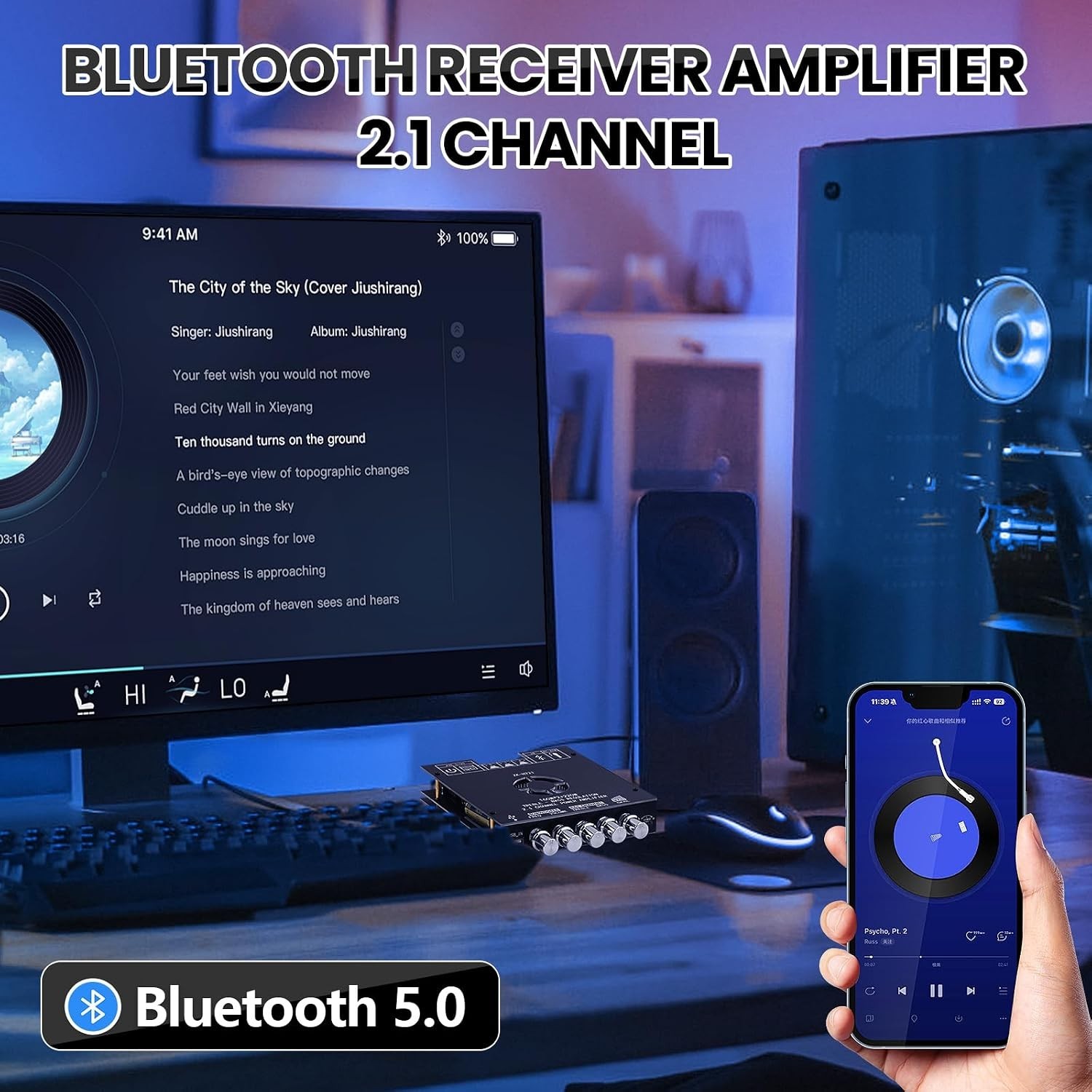 ZK-HT21 Bluetooth Amplifier Board 160W×2+220W Subwoofer 2.1 Channel Audio Amplif