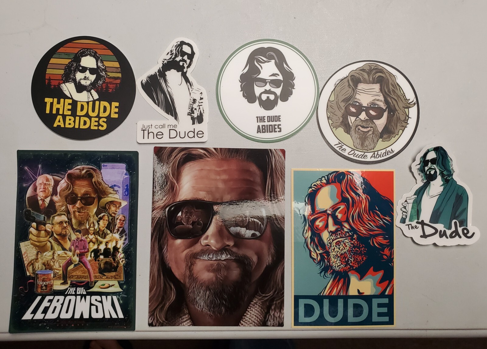 Big Lebowski The Dude Abides STICKERS VARIETY PACK (3) LOT *12* month Warranty!!