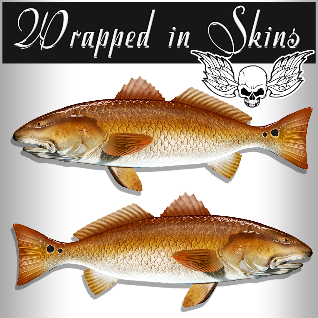 Fish Stickers Redfish Decals Fishing Stickers Die-Cut Decals AFP-0052