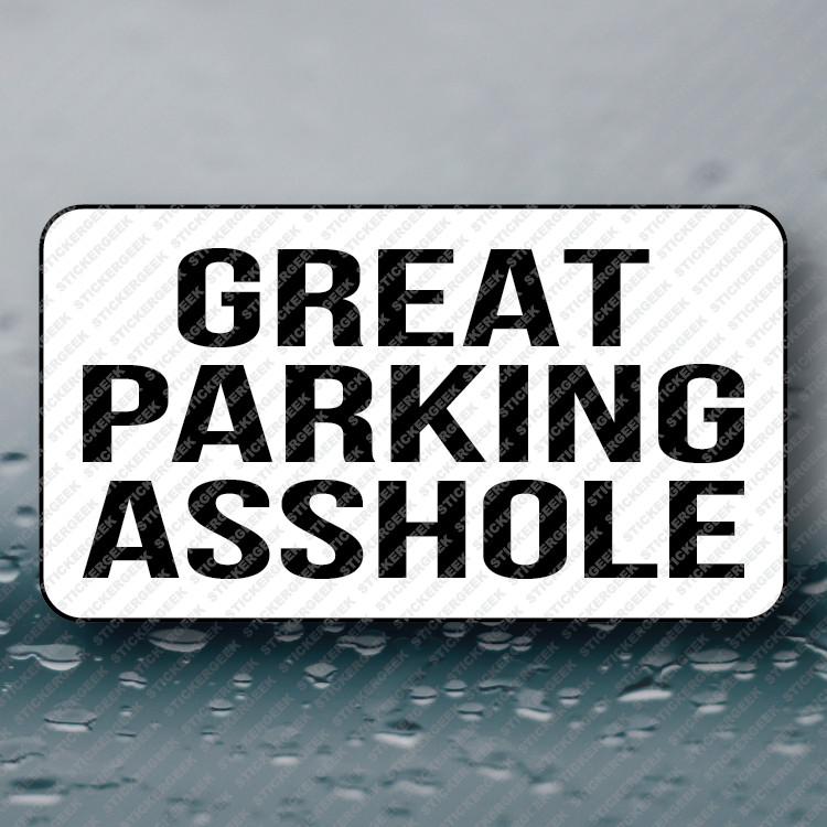 GREAT PARKING A**HOLE 25-250pcs bulk pack sticker label tumbler gag prank joke