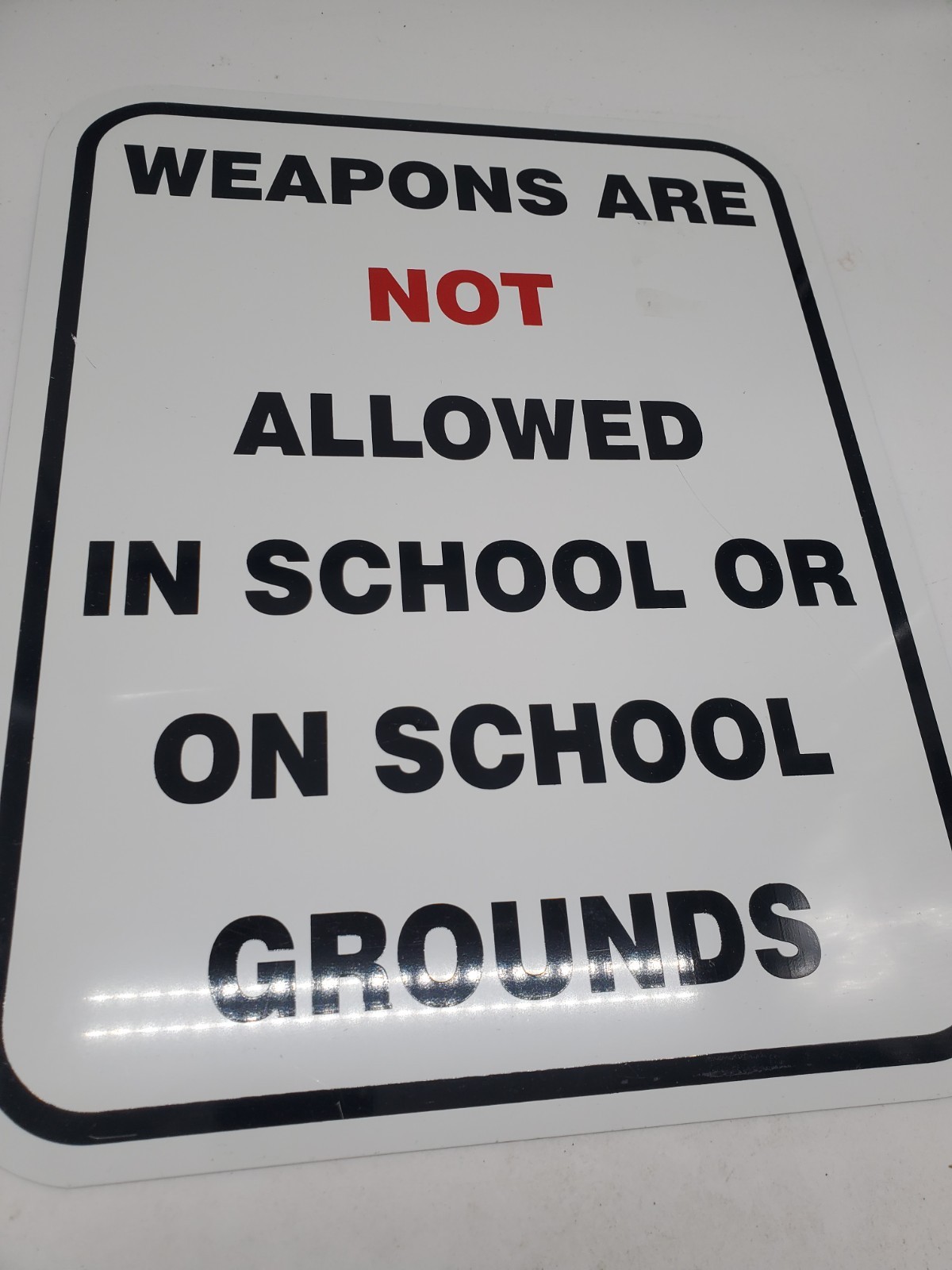 N18 No Weapons Allowed on School Property Safety Sign Sticker metal