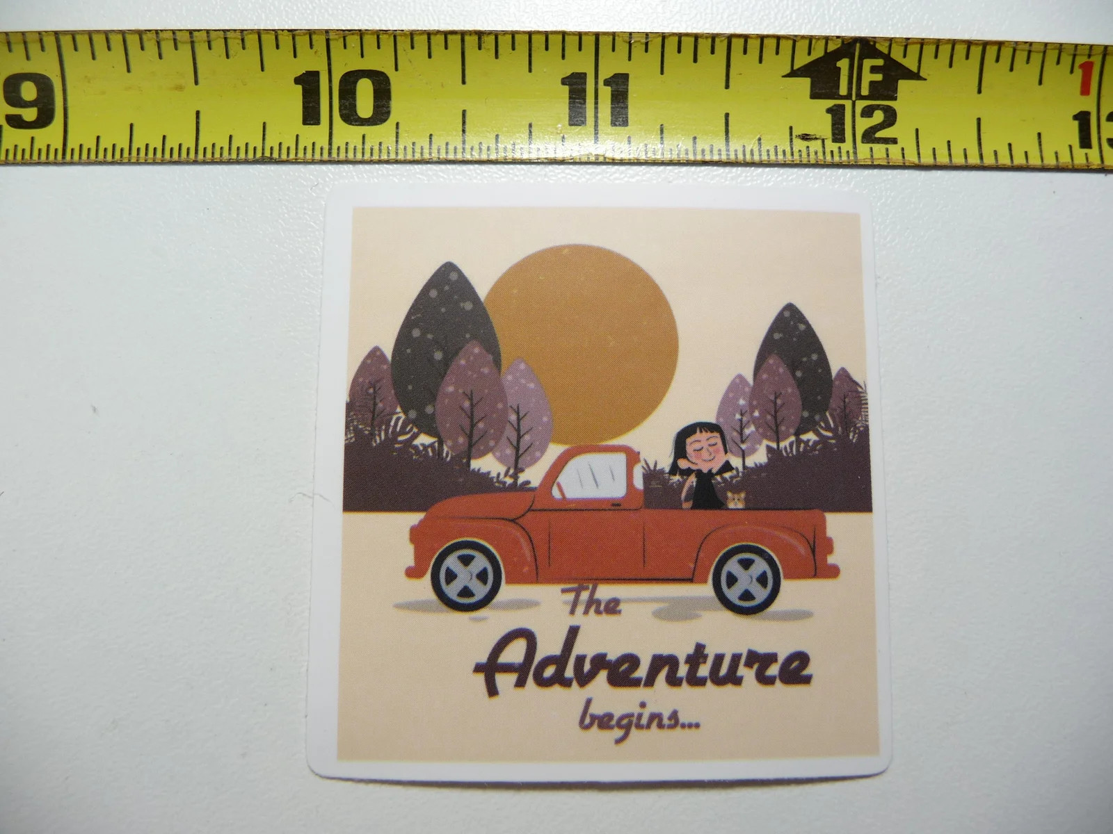 GIRL DOG CAMPING ADVENTURE SMALL STICKER DECAL HIKING CAMPING WOODS NATURE HIKE