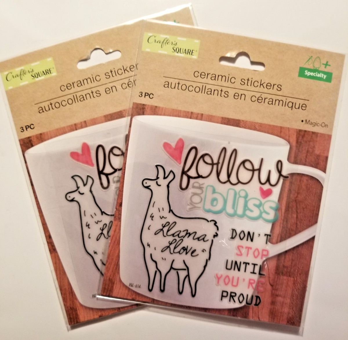 Ceramic Stickers Coffee Cup Stickers Llama Follow Your Bliss 2 Packs