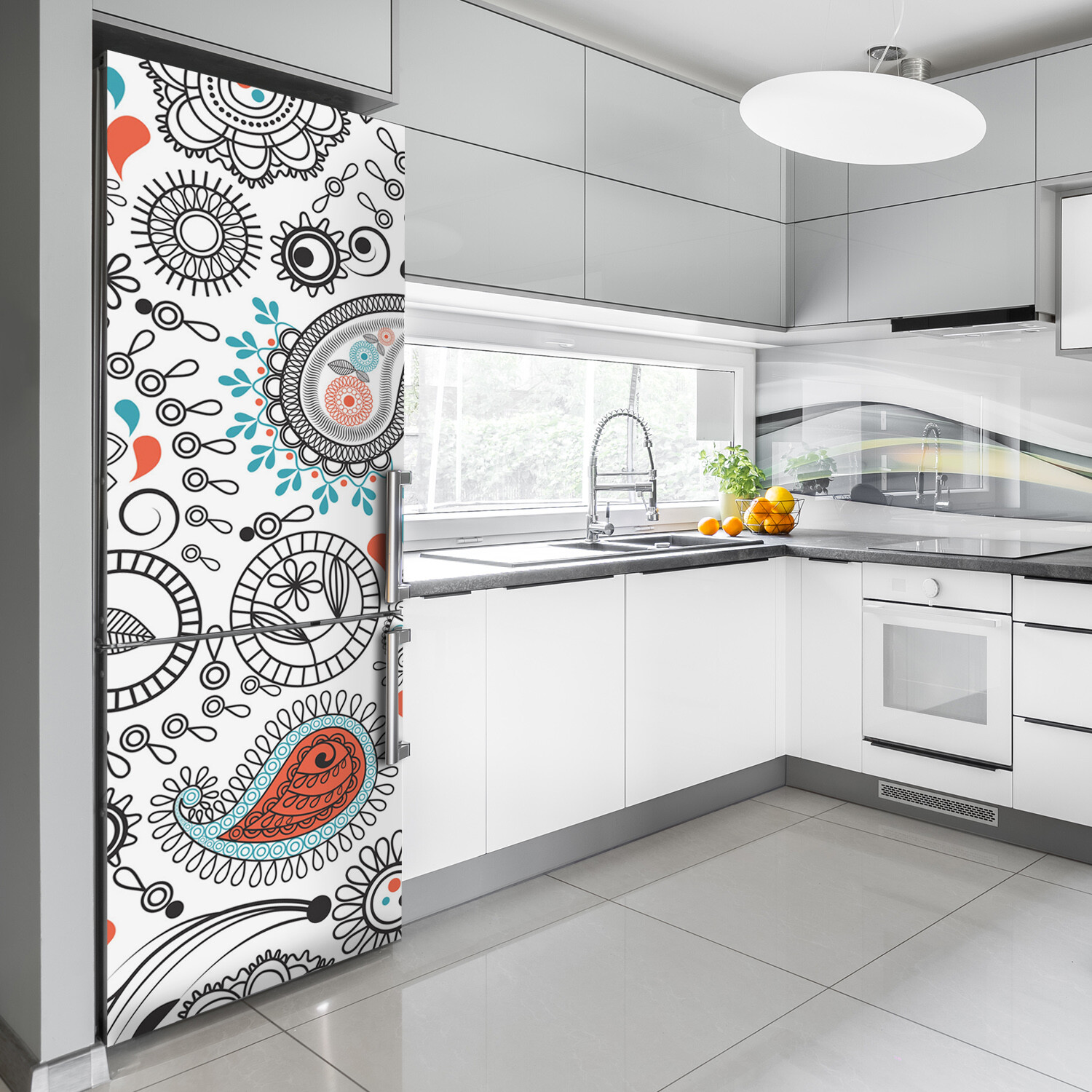 3D Refrigerator Wall Kitchen Removable Sticker Magnet Flowers Plants ornaments