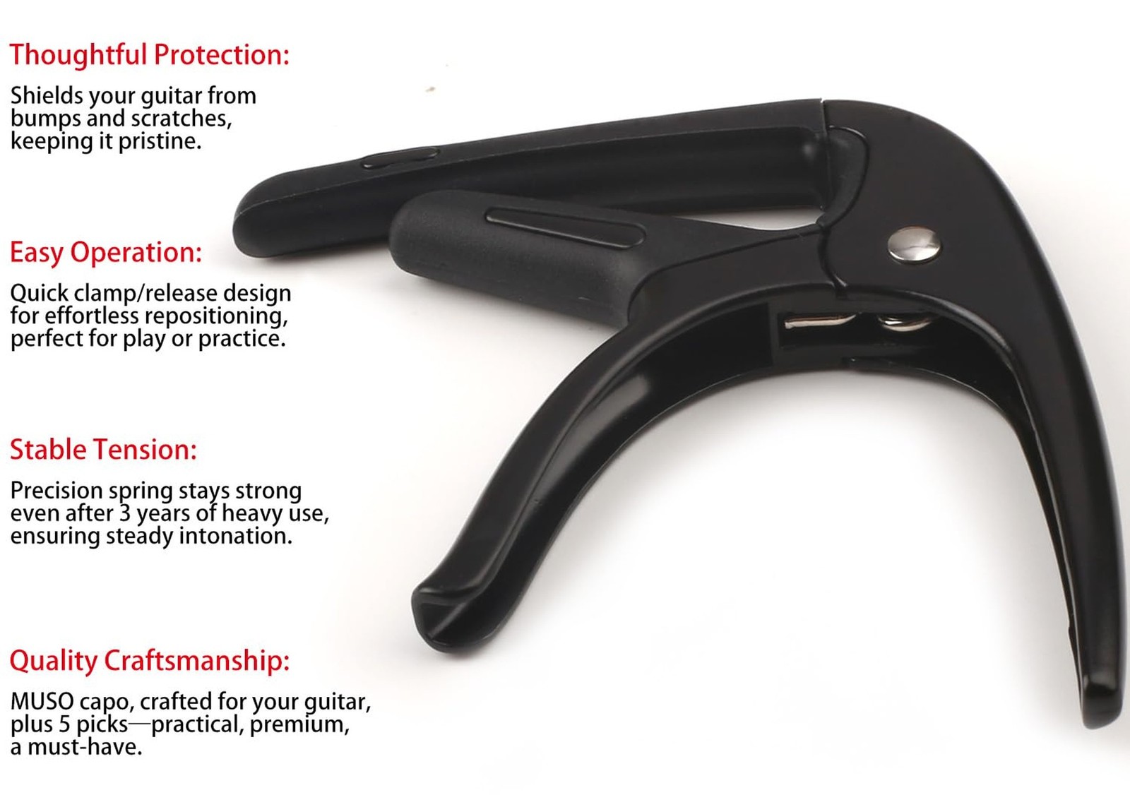 Guitar Capo For Acoustic And Electric Guitars 6-String Acoustic Capo Guitar A…