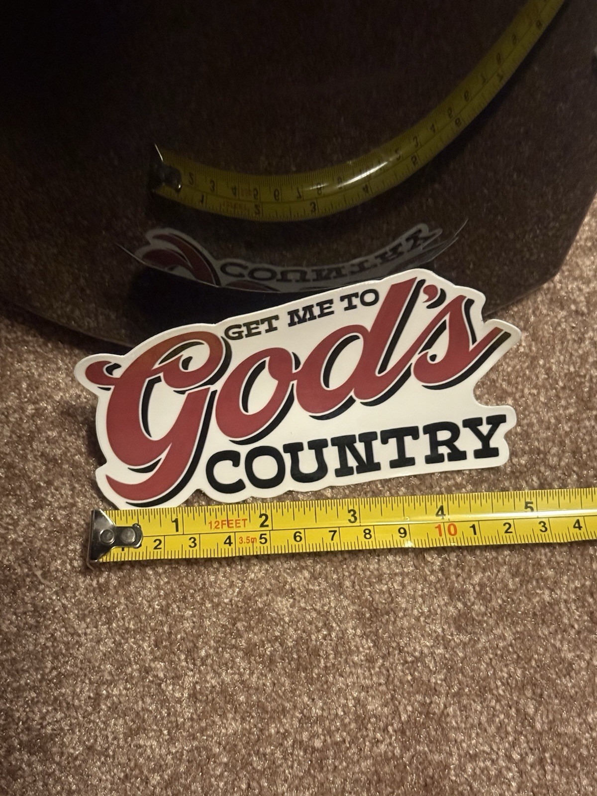 Get Me to God’s Country Morgan Wallen Vinyl Die Cut Sticker 5” Decal Red Black