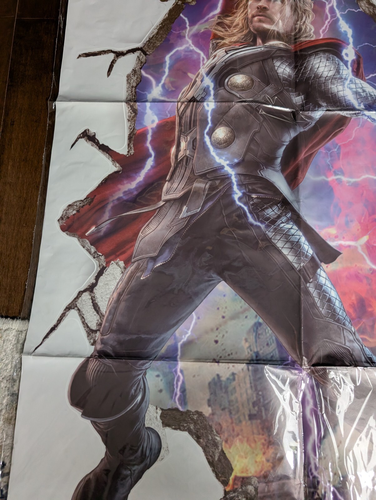 Marvel Avengers Thor 3D Look Wall Vinyl Sticker Poster – Children Bedroom Mural