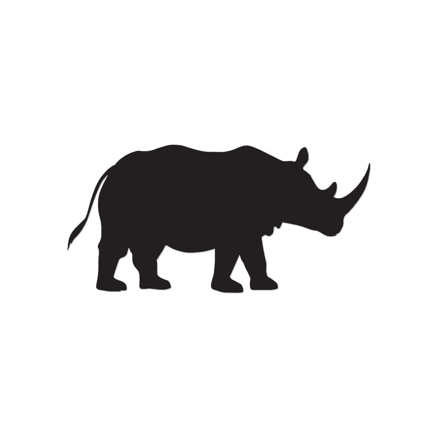 Rhino Rhinoceros Horn – Vinyl Decal Sticker – Multiple Colors & Sizes – ebn2804