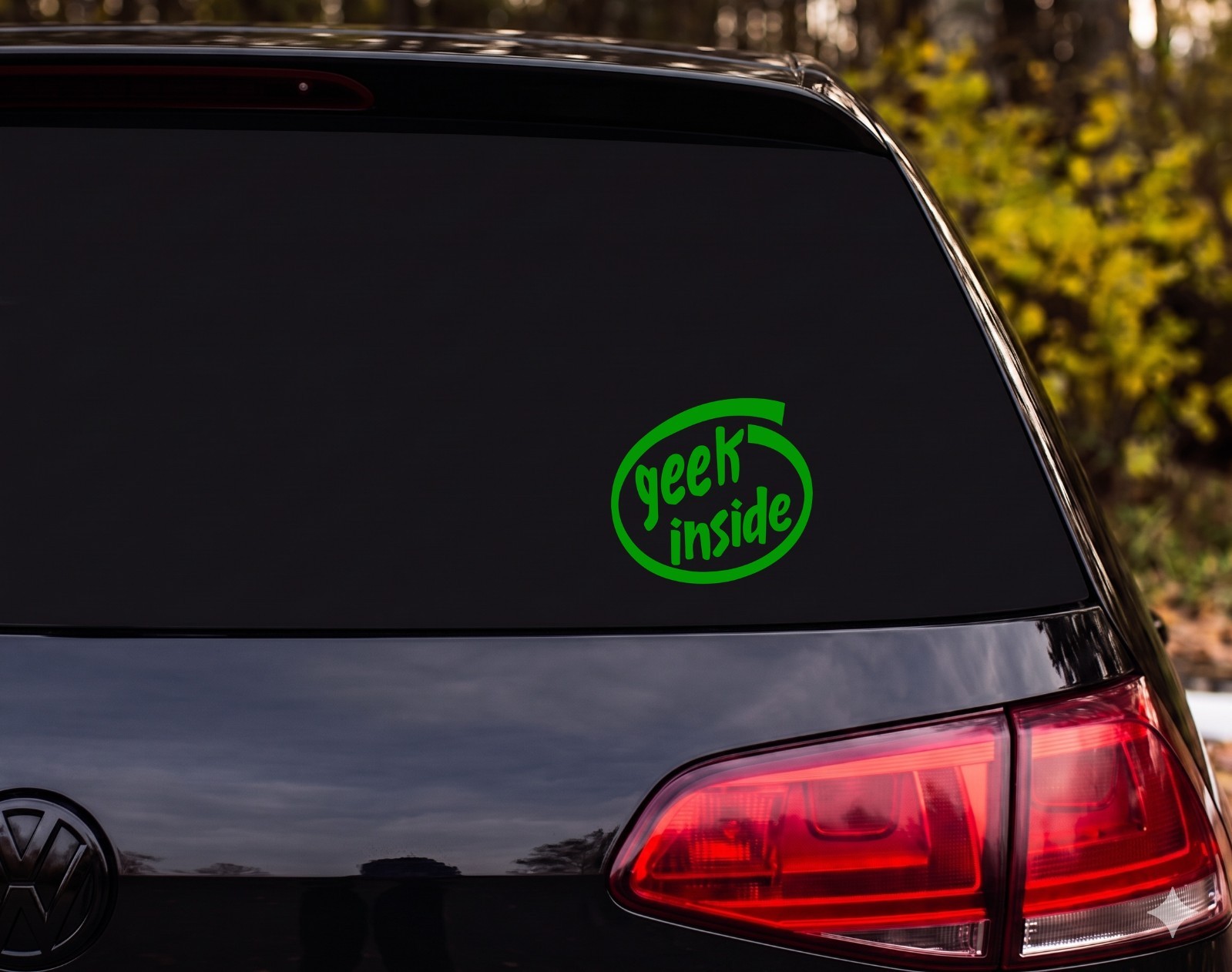 Geek Inside Oval Funny Die Cut Vinyl Decal Laptop Window | Gamer Gift