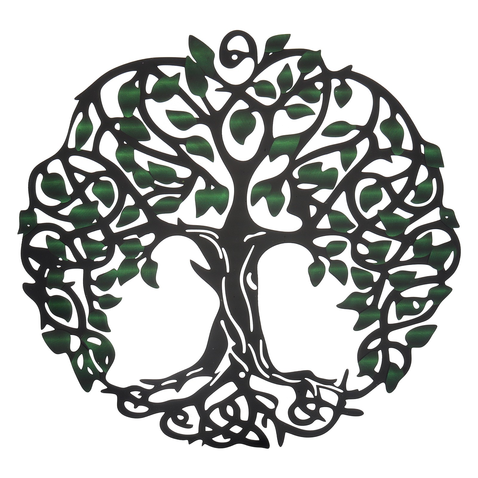 Metal Tree Wall Decor Tree of Life Wall Sculpture Decoration, Green Black