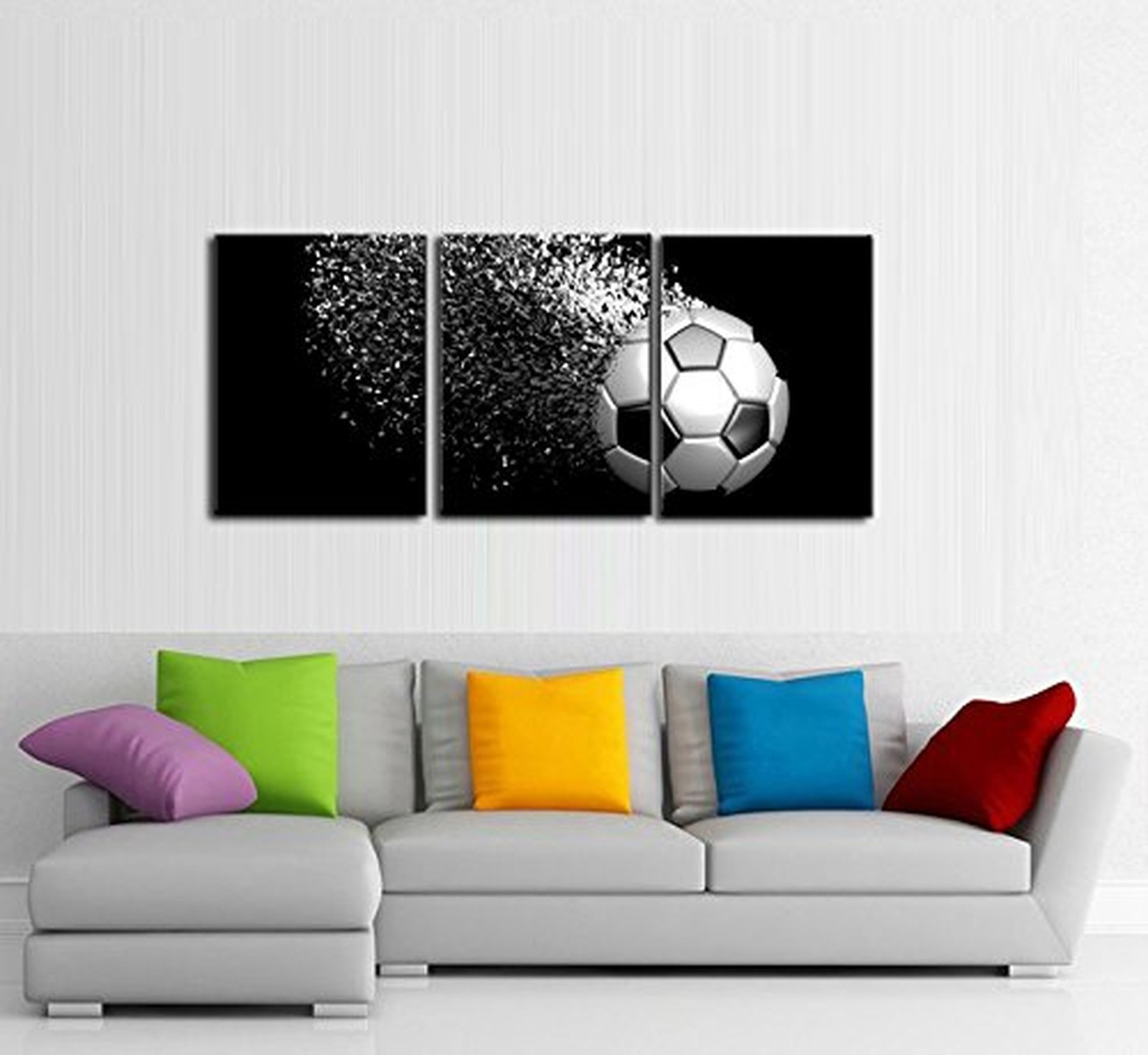 Black and White Splash Soccer Football Balls Wall Art Posters Prints on Wrapp…