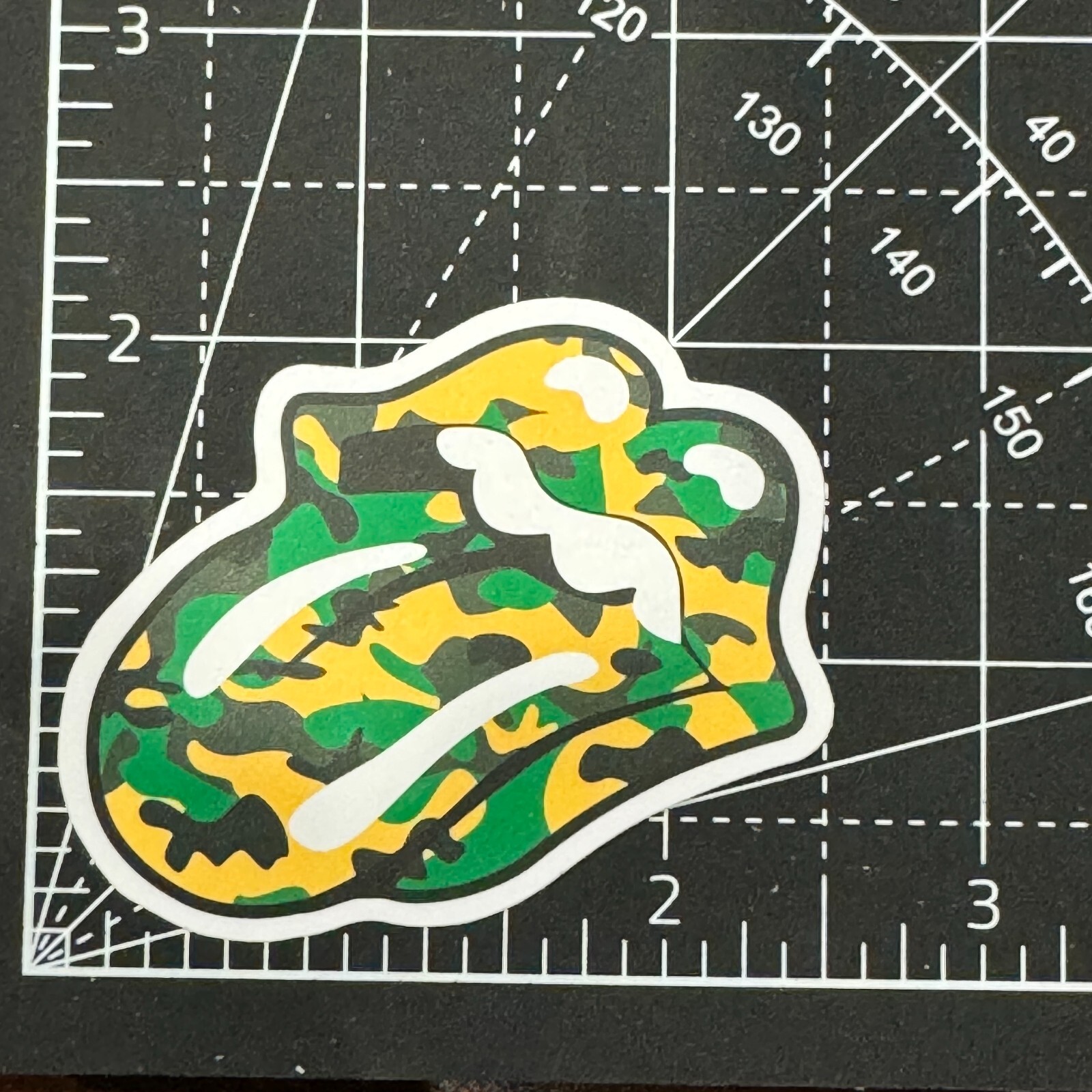 Camo Tongue Rolling Stones English Rock Band Logo Vinyl Decal Sticker Bomb Pop