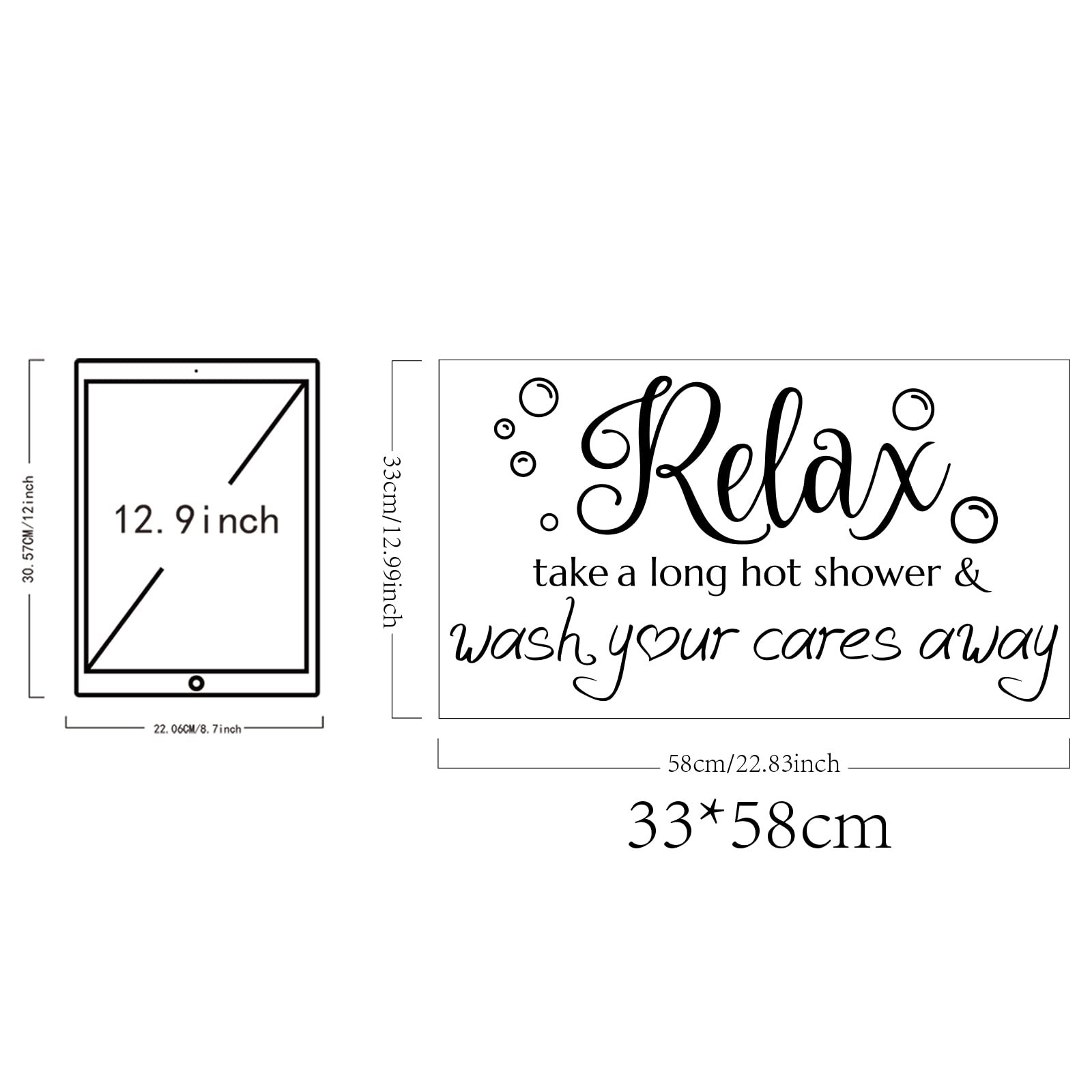 SUPERDANT Bathroom Wall Decals Relax Shower Door Bath