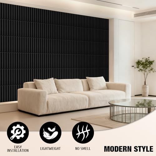 33 Pcs 3D PVC Wall Panels 12x12in Textured Decorative Tiles DIY Interior Decor