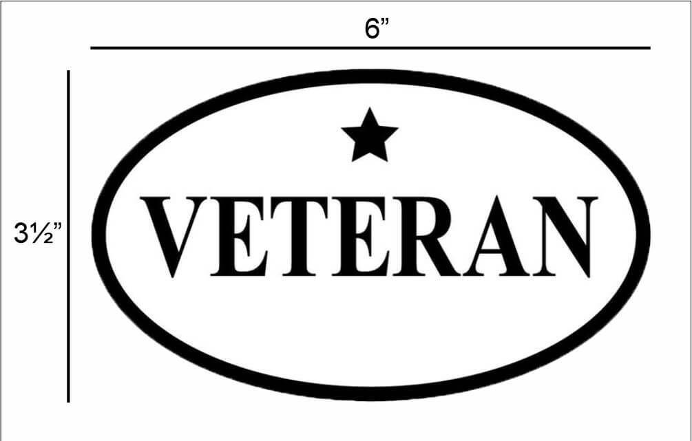Veteran Oval – Postcard Sized Vinyl Sticker 6" x 3.5"