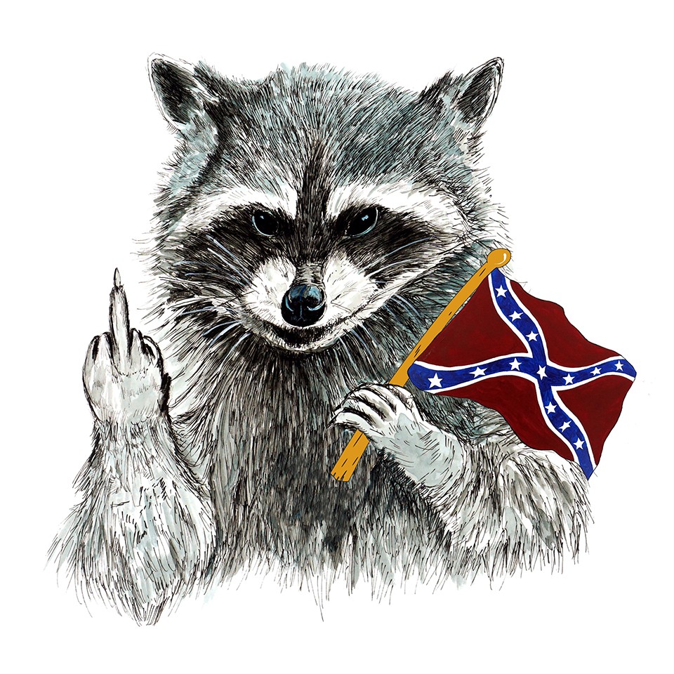 Decal Vinyl Sticker Rebel Raccoon Made in USA