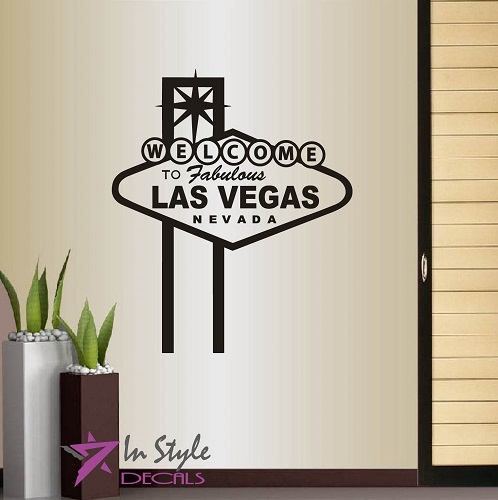 Vinyl Decal Welcome to Las Vegas Nevada Sign Billboard Casino Retro Sticker 61