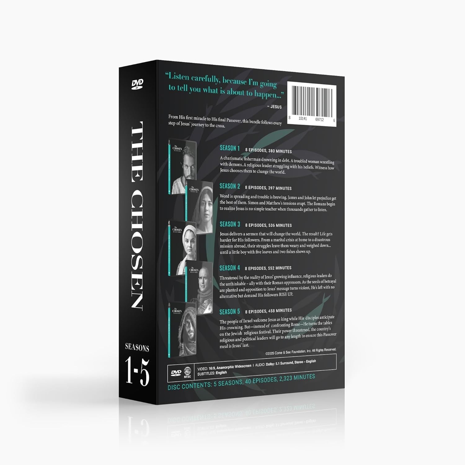 The Chosen: Complete Seasons 1–5 DVD Box Set – 40 Episodes + Bonus Christmas…