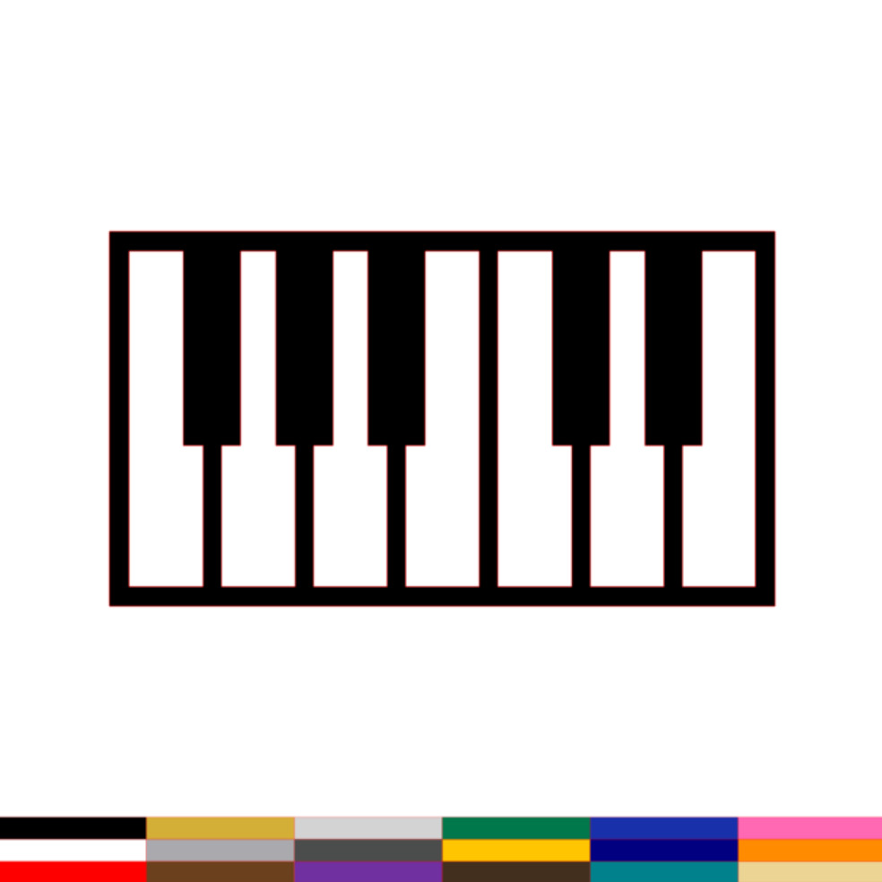 Piano Keys Decal PICK SIZE COLOR Vinyl Sticker Keyboard Music Window Wall Laptop