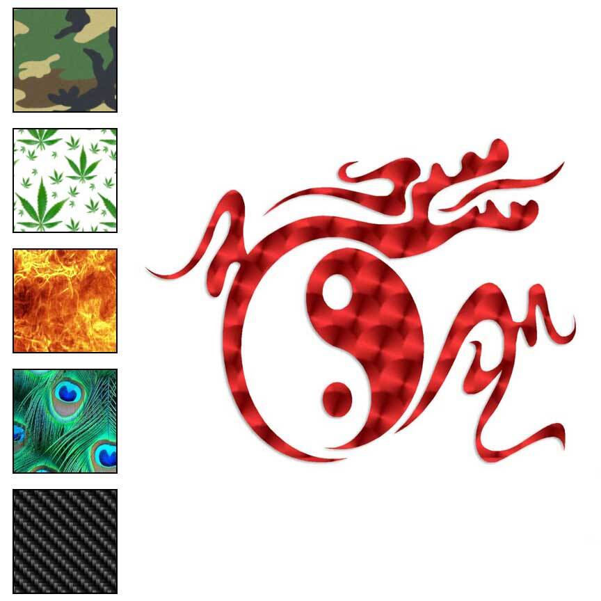 Dragon Yin Yang Chinese, Vinyl Decal Sticker, 40 Patterns & 3 Sizes, #1140