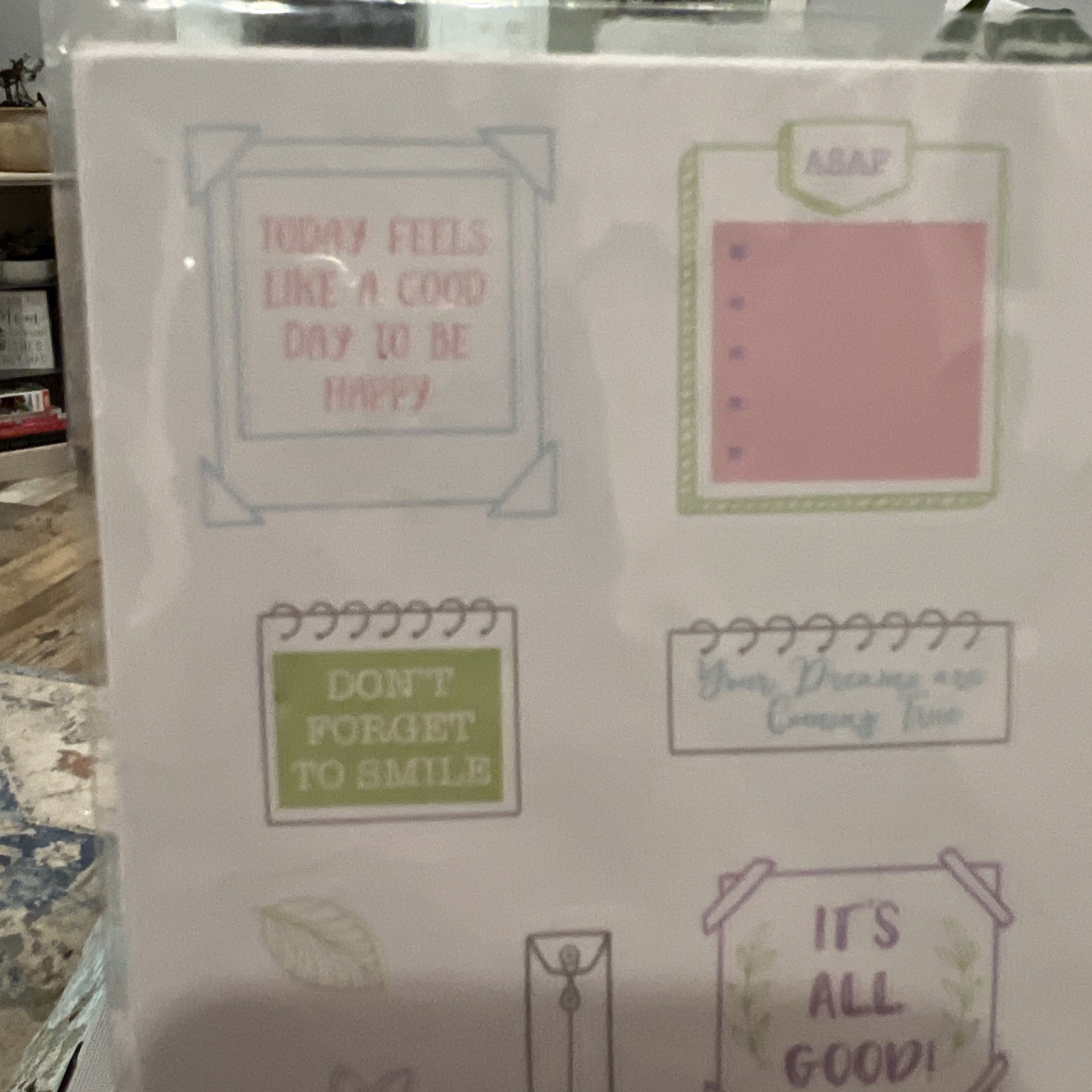 Pen and Gear Stickers 4 Sheets Think Positive Inspirational Note Smile Love Wins
