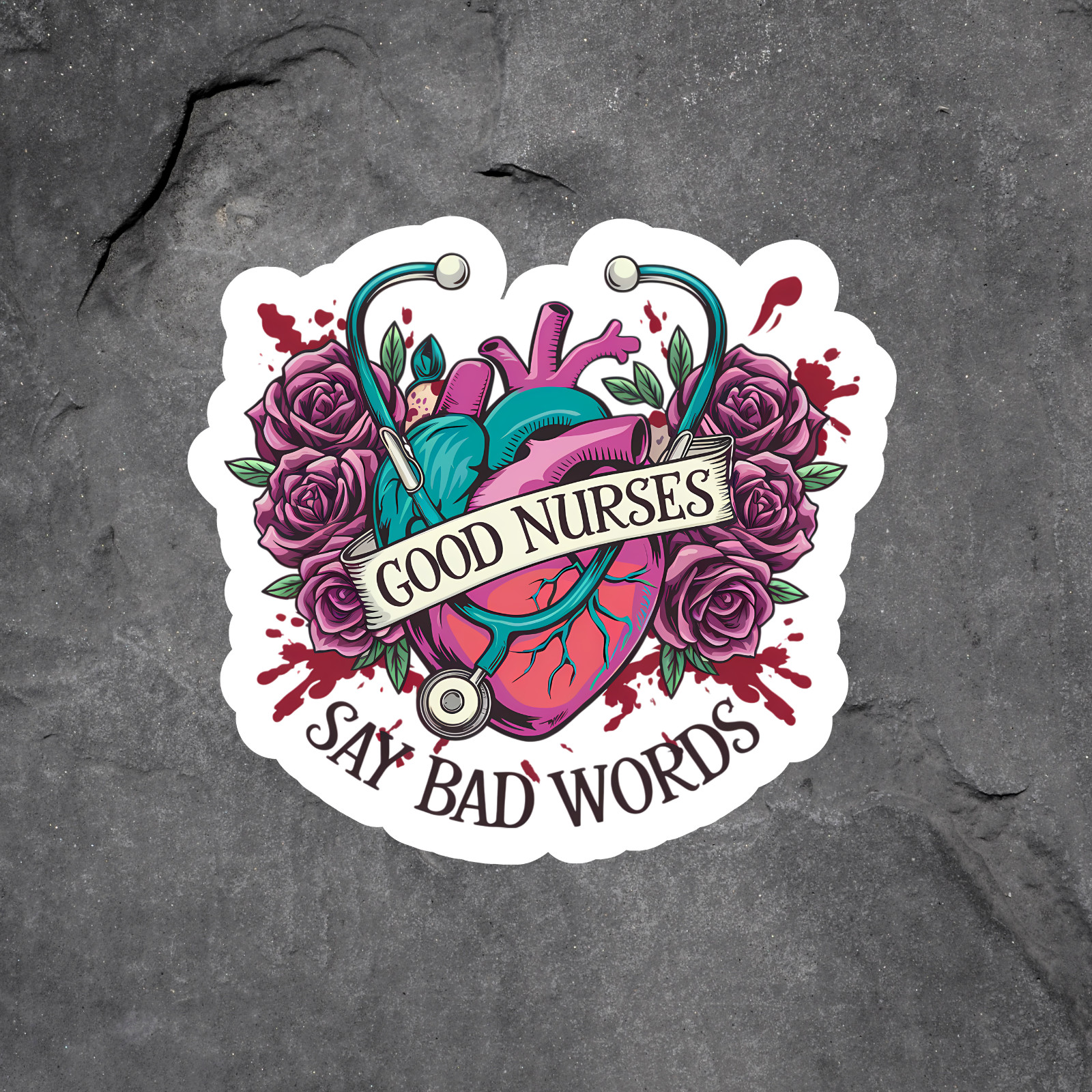 Funny Nurse Sticker Vinyl Decal Good Nurses Say Bad Words Humor Gift