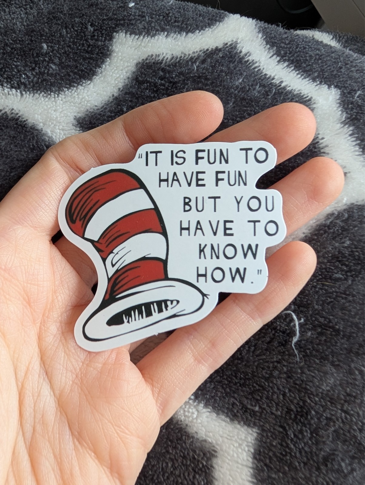 Dr Seuss Sticker | Whimsical Cartoon Vinyl Decal Fan Art, Cat in Hat