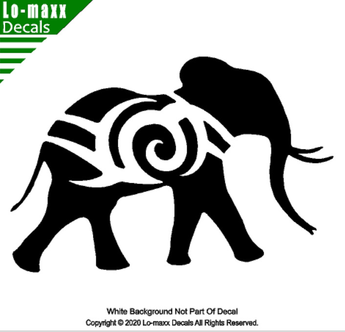 Elephant Tribal Original Cool Art Color & Size Options Die Cut Vinyl Decal
