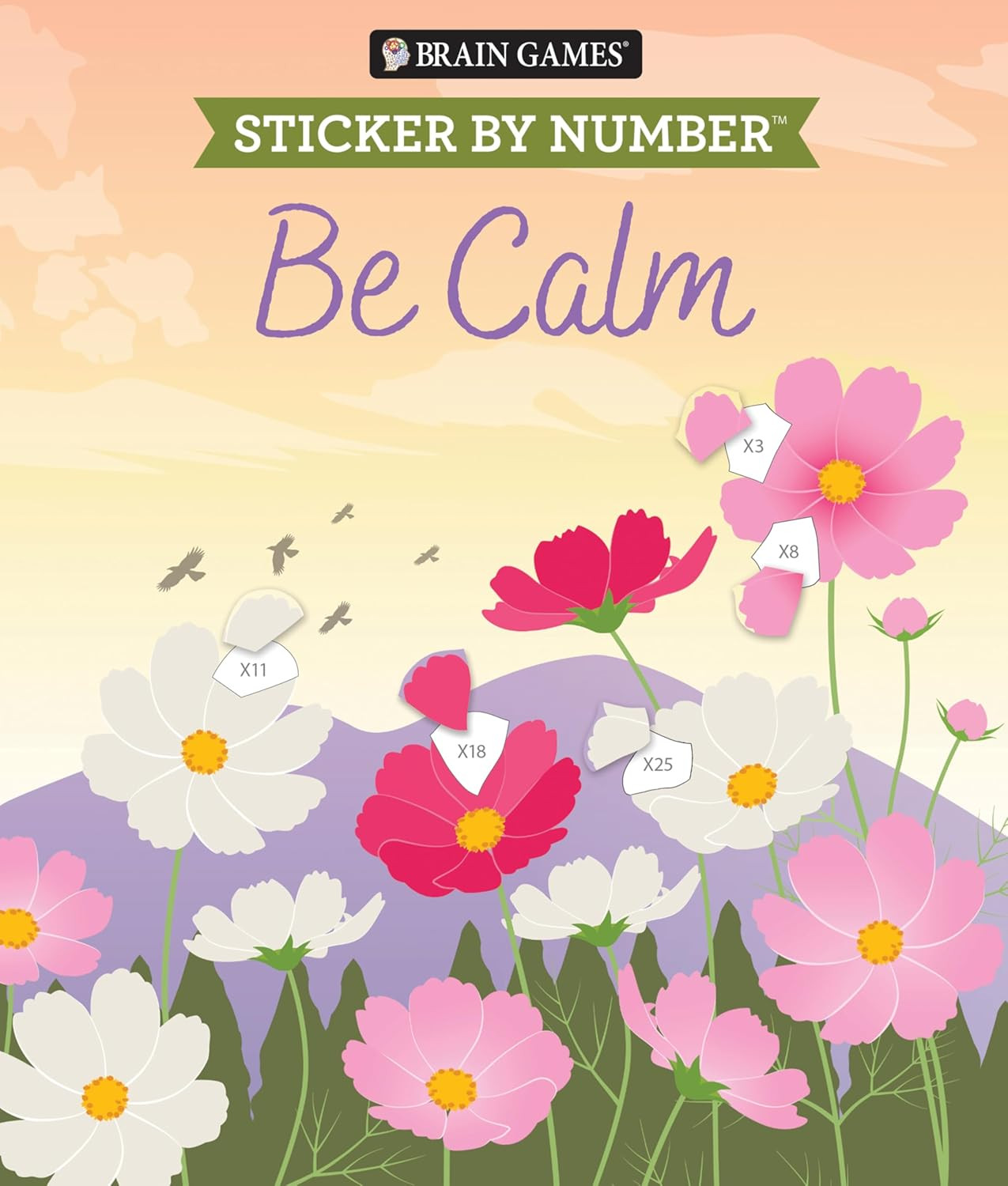 Brain Games – Sticker by Number: Be Calm (28 Images to Sticker)